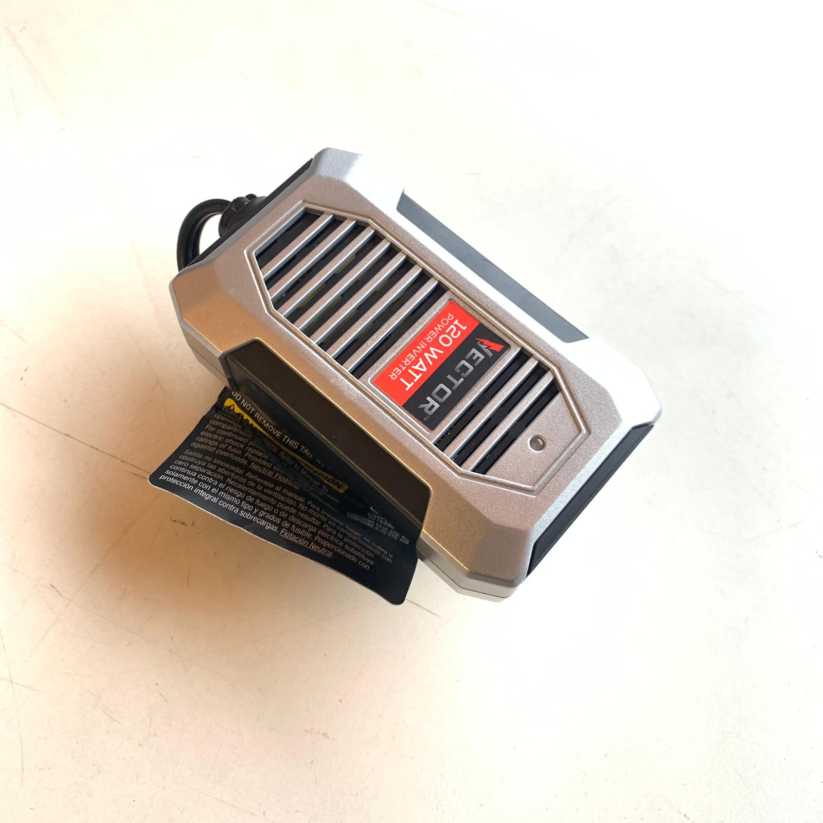 120 Watt Power Inverter, 12V DC, 120V AC, Dual USB Charging Ports (PI120SV) 120 Watt Power Inverter, 12V DC, 120V AC, Dual USB Charging Ports (PI120SV)